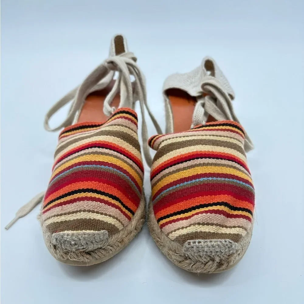 Andre Assous Red and Orange Espadrilles with Jute Sole